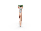 Rose gold Fancy Green Round  Cut Five-Stone Prong Set Diamond Ring with Classic Band_33