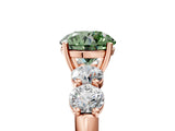 Rose gold Fancy Green Round  Cut Five-Stone Prong Set Diamond Ring with Classic Band_36