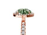Rose gold Fancy Green Round Cut Halo Diamond Pave Band with Prong Setting_5