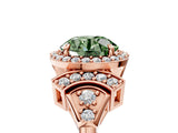 Rose gold Fancy Green Round Cut Halo Diamond Split Shank Engagement Ring with Four-Prong Setting_5