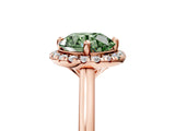 Rose gold Fancy Green Round Cut Halo Round Diamond Solitaire Engagement Ring with Pave Band and Four-Prong Setting_17