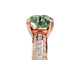 Rose gold Fancy Green Round  Cut Pave Diamond Engagement Ring with Channel Set Band and Four-Prong Setting_26