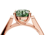Rose gold Fancy Green Round Cut Solitaire Cathedral Diamond Engagement Ring with Channel-Set Band and Four-Prong Setting_7