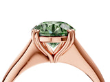 Rose gold Fancy Green Round Cut Solitaire Diamond Ring with Six-Prong Setting and Classic Band_16