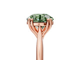 Rose gold Fancy Green Round Cut Solitaire Diamond Ring with Six-Prong Setting and Classic Band_17