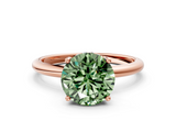 Rose gold Fancy Green Round  Cut Solitaire Engagement Ring with Four-Prong Setting and Classic Band_20