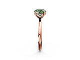 Rose gold Fancy Green Round  Cut Solitaire Engagement Ring with Four-Prong Setting and Classic Band_22
