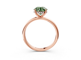 Rose gold Fancy Green Round  Cut Solitaire Engagement Ring with Four-Prong Setting and Classic Band_23