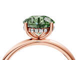 Rose gold Fancy Green Round  Cut Solitaire Engagement Ring with Four-Prong Setting and Classic Band_24