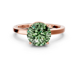 Rose gold Fancy Green Round  Cut Solitaire Engagement Ring with Four-Prong Setting on a Classic Band_37
