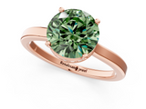 Rose gold Fancy Green Round  Cut Solitaire Engagement Ring with Four-Prong Setting on a Classic Band_38