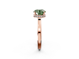 Rose gold Fancy Green Round  Cut Solitaire Engagement Ring with Four-Prong Setting on a Classic Band_39