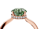 Rose gold Fancy Green Round  Cut Solitaire Engagement Ring with Four-Prong Setting on a Classic Band_41