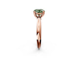 Rose gold Fancy Green Round  Cut Solitaire Engagement Ring with Tapered Band and Four-Prong Setting 2
