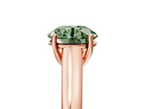 Rose gold Fancy Green Round Cut Solitaire Engagement Ring with Tapered Band and Four-Prong Setting_8