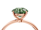 Rose gold Fancy Green Round  Cut Solitaire Engagement Ring with Thin Band and Four-Prong Setting_7