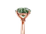 Rose gold Fancy Green Round  Cut Solitaire Engagement Ring with Thin Band and Four-Prong Setting_8