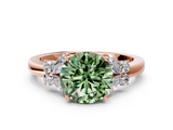 Rose gold Fancy Green Round  Cut Solitaire Floral Diamond Ring with Four-Prong Setting_37