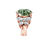 Rose gold Fancy Green Round  Cut Solitaire Floral Diamond Ring with Four-Prong Setting_42