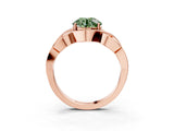 Rose gold Fancy Green Round Cut Solitaire Intertwined Band Prong Setting Ring_3