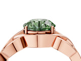 Rose gold Fancy Green Round Cut Solitaire Intertwined Band Prong Setting Ring_4