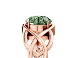 Rose gold Fancy Green Round Cut Solitaire Intertwined Band Prong Setting Ring_5