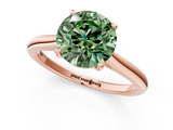 Rose gold Fancy Green Round  Cut Solitaire Ring with Cathedral Band and Four-Prong Setting_89