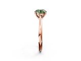 Rose gold Fancy Green Round  Cut Solitaire Ring with Cathedral Band and Four-Prong Setting_90