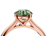 Rose gold Fancy Green Round  Cut Solitaire Ring with Cathedral Band and Four-Prong Setting_92