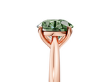 Rose gold Fancy Green Round  Cut Solitaire Ring with Cathedral Band and Four-Prong Setting_93