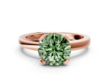 Rose gold Fancy Green Round  Cut Solitaire Ring with Four-Prong Setting and Classic Band_28