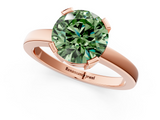 Rose gold Fancy Green Round  Cut Solitaire Ring with Four-Prong Setting and Classic Band_29