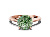 Rose gold Fancy Green Round  Cut Solitaire Ring with Four-Prong Setting on a Classic Band_28