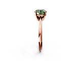 Rose gold Fancy Green Round  Cut Solitaire Ring with Four-Prong Setting on a Classic Band_30