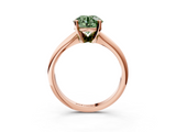 Rose gold Fancy Green Round  Cut Solitaire Ring with Four-Prong Setting on a Classic Band_31