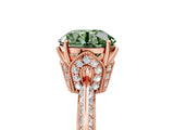 Rose gold Fancy Green Round Cut Solitaire Split Shank Pave Diamond Engagement Ring with Four-Prong Setting_5