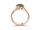 Rose gold Fancy Green Round Cut Solitaire Tension Set Diamond Ring with Split Shank Band_3