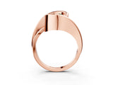Rose gold Fancy Green Round Cut Solitaire Tension-Set Diamond Split Shank Ring_3