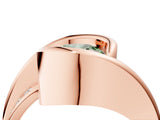 Rose gold Fancy Green Round Cut Solitaire Tension-Set Diamond Split Shank Ring_4