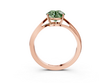 Rose gold Fancy Green Round  Cut Solitaire Twist Band Ring with Four-Prong Setting_24