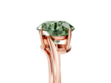 Rose gold Fancy Green Round  Cut Solitaire Twist Band Ring with Four-Prong Setting_26