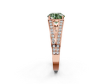 Rose gold Fancy Green Round  Cut Split Shank Pave Diamond Ring with Four-Prong Setting_49