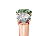 Rose gold Fancy Green Round Cut Three-Stone Diamond Ring with Prong Setting on a Classic Band_17