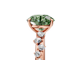 Rose gold Fancy Green Round  Diamond Cluster Prong-Set Solitaire Ring_60