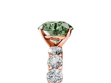 Rose gold Fancy Green Round  Diamond Pavé Band Solitaire with Four-Prong Setting_8