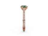 Rose gold Fancy Green Round  Diamond Solitaire with Pave Band and Six-Prong Setting_22