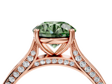 Rose gold Fancy Green Round  Diamond Solitaire with Pave Band and Six-Prong Setting_24