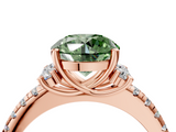 Rose gold Fancy Green Round  Diamond Three-Stone Pave Band with Four-Prong Setting_24