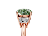 Rose gold Fancy Green Round  Diamond Three-Stone Ring with Trapezoid Side Stones and Prong Setting_21
