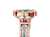 Rose gold Fancy Green Round  Halo Diamond Engagement Ring with Split Shank and Four-Prong Setting_47